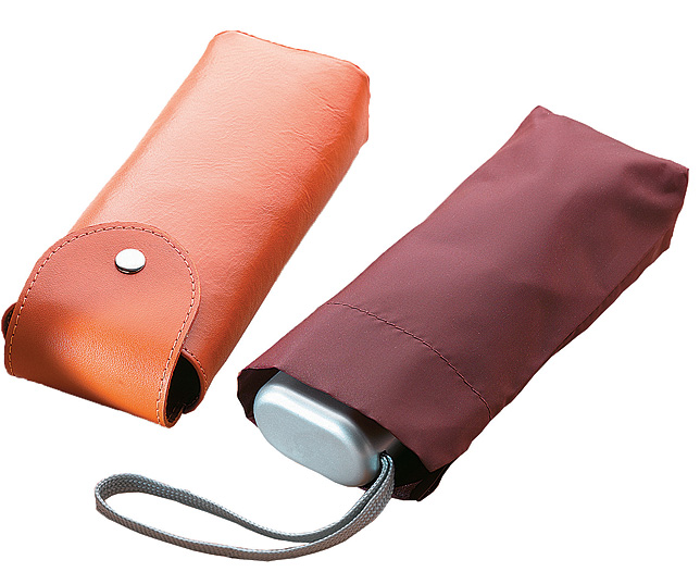 Unbranded Umbrella and Leather Case Orange