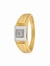 Unisex 9ct Yellow and White Gold, Centre Brilliant Cut Diamond Square Signet Ring