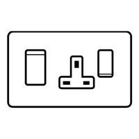 Urban Chic Black Nickel Effect Cooker Control with Socket 45A with White Inserts