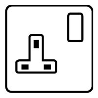 Urban Chic Black Nickel Effect Single Switched Socket 13A with Black Inserts