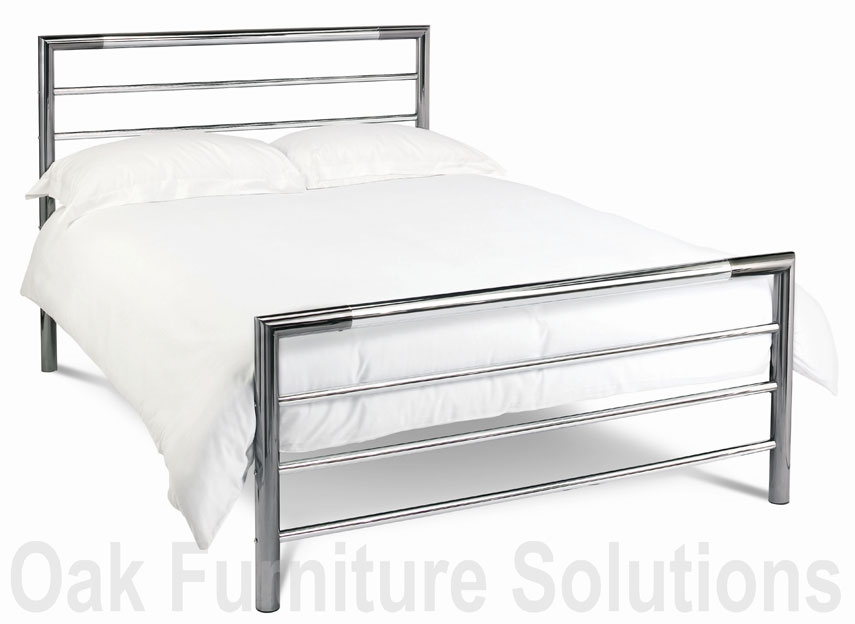Unbranded Urban Nickel/Chrome Bedstead - 122cm - Small