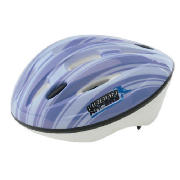 This Tesco childrens helmet comes in blue and is made from PVC and white EPS. The helmet has 10 hole