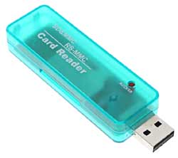 USB 2.0 Memory Card Drive - For SD MMC & RSMMC - Reader & Writer - Green Pen Style