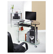 Unbranded Utopia Computer Trolley, Clear Glass