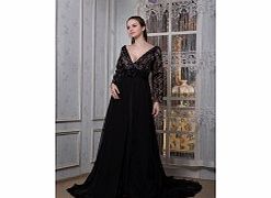 Unbranded V-neck Elegant Evening Dresses (Chiffon Lace