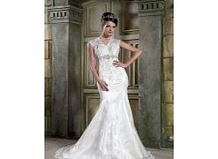 Unbranded V-neck Noble Romantic Wedding Dresses (Lace