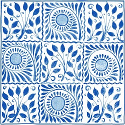 Unbranded VA 9 Square Cobalt Wall Tile