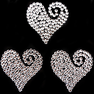 Unbranded Vajazzle Kit - 3 x Swirl Heart Crystal Tattoos