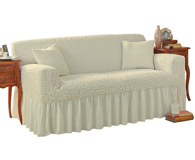 Unbranded Valanced 3 Seater Sofa Cover and 2 Cushion