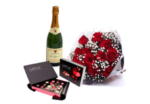 Unbranded Valentines Bundle - Roses, Chocolate and