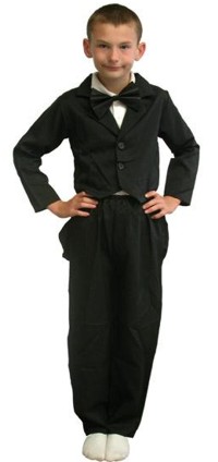 Black tail coat suit which is ideal for dance routines, Artful Dodgers and drama performances. Alway