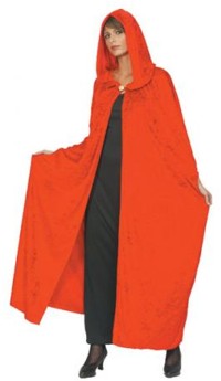 What Little Red Riding Hood wore when she grew up. This hooded velvety cloak is very glamourous