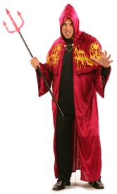 Get yourself cast out of Heaven like the fallen angel Lucifer. Wear this red hooded velvety cape