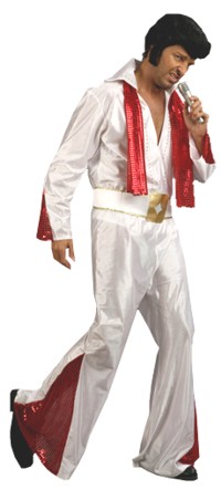 Rock it like the King in Las Vegas. This white show suit will enable you to go to your next Elvis pa