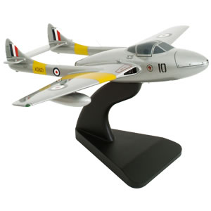 A collector quality Bravo Delta replica of the DeHavilland Vampire T11 in RAF Training Colours. Come