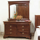 Vanessa dark wood chest of 8 drawers with mirror