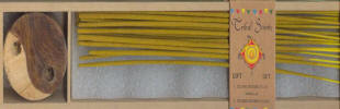 The set comes in a box with a clear plastic covering. Inside the box are 20 incense sticks and a