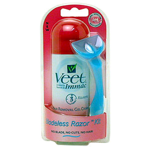 Veet Hair Removal Floral Gel Cream Bladeless Razor Kit - size: 150ml