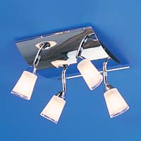 Vela 4 Light Plate Spotlight Chrome Finish