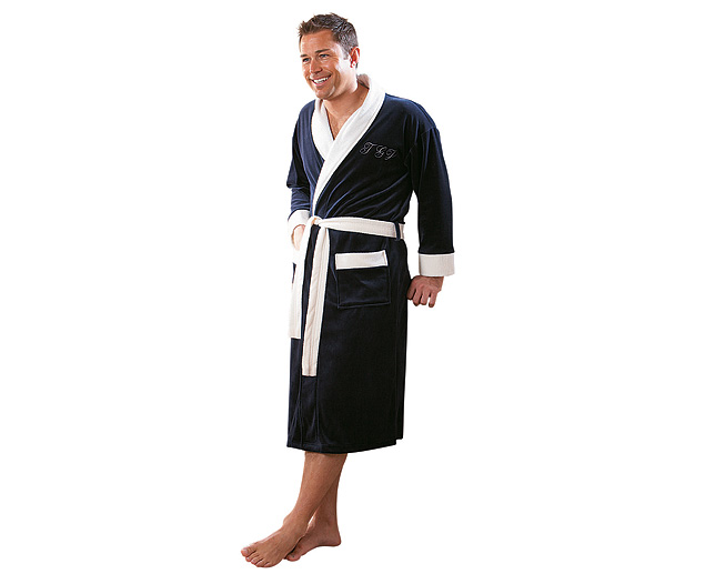 Unbranded Velour Men` Dressing Gown, Large to Extra Large