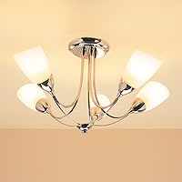 Venus Five Light Semi Flush Chrome Finish