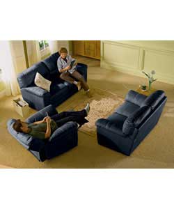 Unbranded Vercelli Large and Regular Sofas and Chair - Black