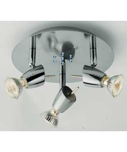 Unbranded Veritas 3 Light and Led Round Satin Chrome Spotlight