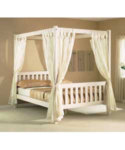Versailles White 4 Poster Bedstead/Luxury Orthopaedic Matt