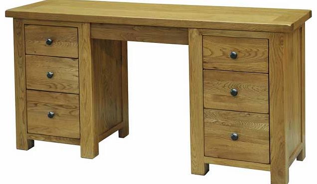 Verwood Twin Pedestal Dressing Table - Oak