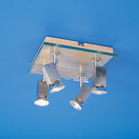 Vetri 4 Plate Halogen Spotlight Brushed Chrome Finish