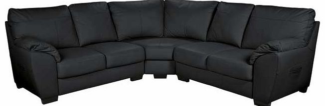 Unbranded Vicenza Leather Corner Sofa Group - Black