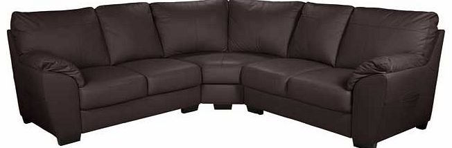 Unbranded Vicenza Leather Corner Sofa Group - Chocolate
