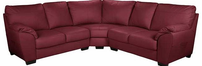 Unbranded Vicenza Leather Corner Sofa Group - Red