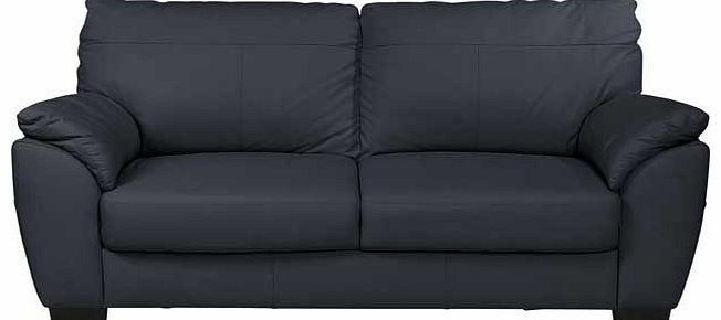 Unbranded Vicenza Leather Large Sofa - Black