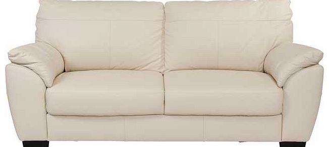 Unbranded Vicenza Leather Large Sofa - Ivory