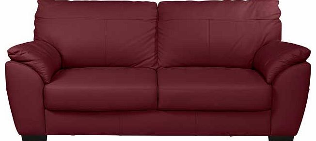 Unbranded Vicenza Leather Large Sofa - Red