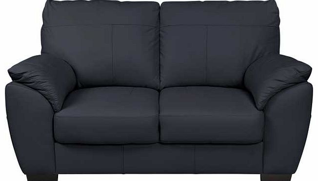 Unbranded Vicenza Leather Regular Sofa - Black