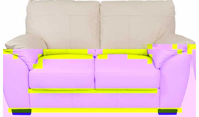 Unbranded Vicenza Leather Regular Sofa - Ivory