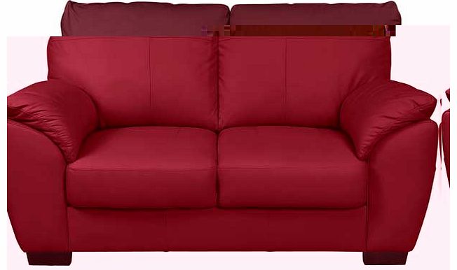 Unbranded Vicenza Leather Regular Sofa - Red