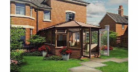 Unbranded Victorian Dwarf Wall XL Conservatory - Rosewood