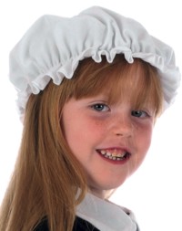 Unbranded Victorian Girl White Mop Cap (Childs)
