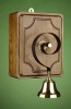 Victorian Wirefree Brass Bell Wooden Case Oak.