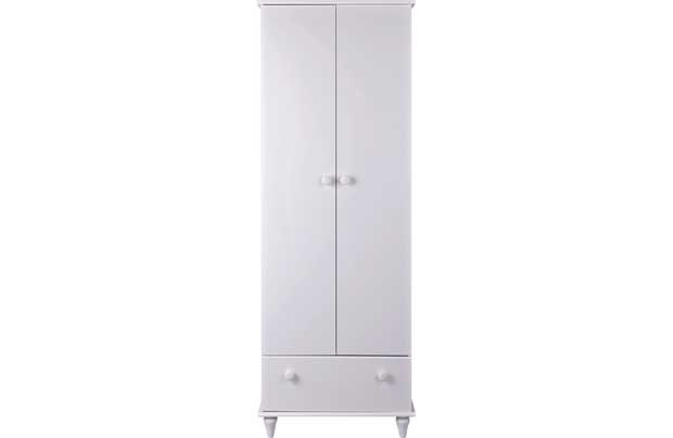 Unbranded Victoriana 2 Door 1 Drawer Wardrobe - White