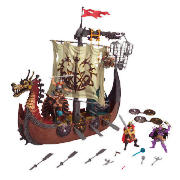 The free wheeling Longship with movable dragon head 