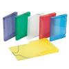 Polypro box file with elastic strap closure. Supplied in clear assorted or clear frosted colours