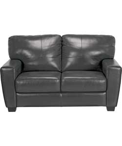 Unbranded Vittorio Leather Regular Sofa - Black