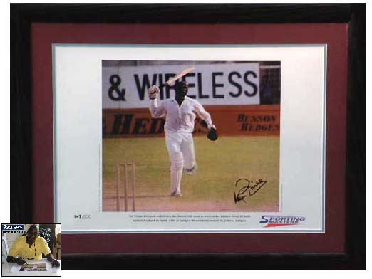 Unbranded Viv Richards signed and framed limited edition print - WAS andpound;169.99