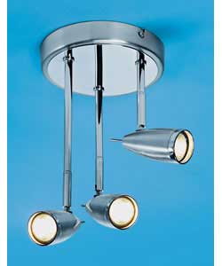 Unbranded Vodo 3 Light Brushed Aluminium Round Spotlight Plate