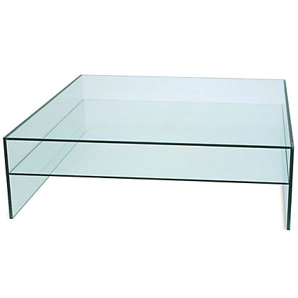 Unbranded Voss Clear Square Glass Coffee Table