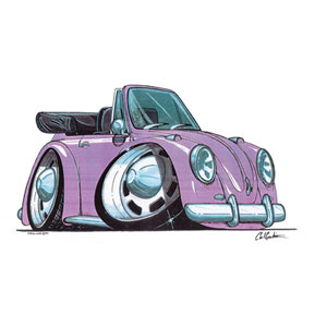 Unbranded VW Beetle Convertable - Lilac Kids T-shirt
